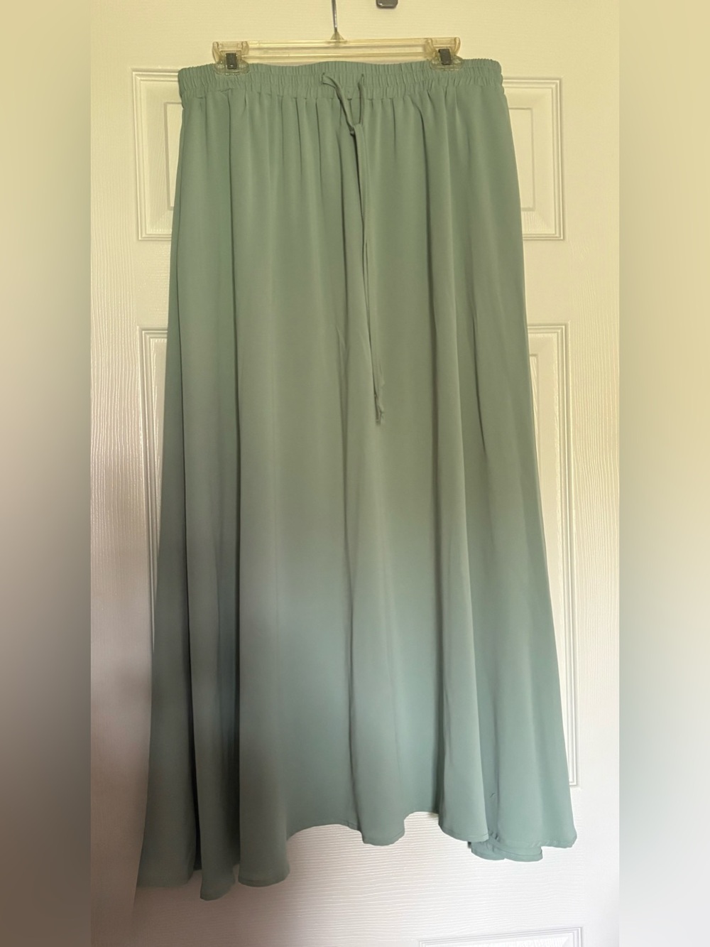 Flowing Sage Green Maxi Skirt with Elastic Waist